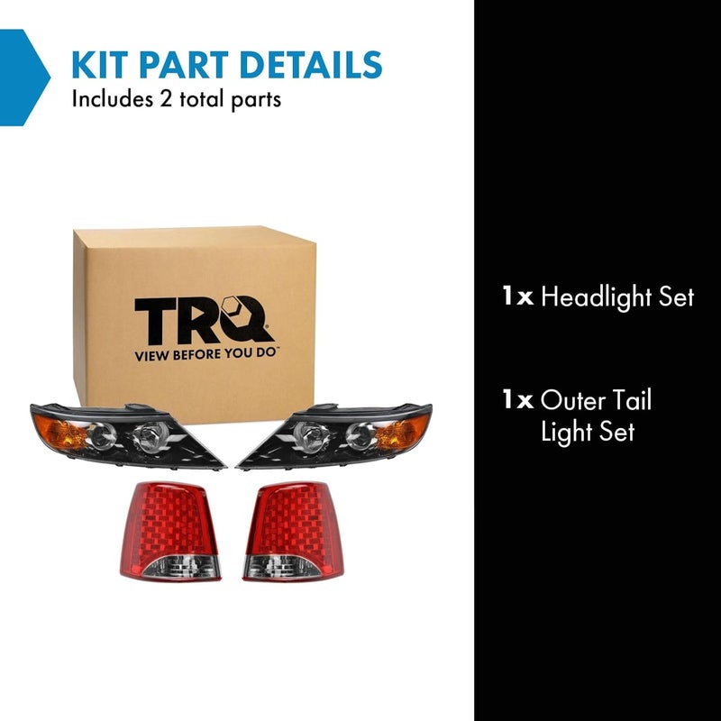 TRQ Lighting Kit Driver & Passenger Side Compatible with 2011-2013 Kia Sorento KI2502143 KI2503143 KI2804103 KI2805103 - Image 2